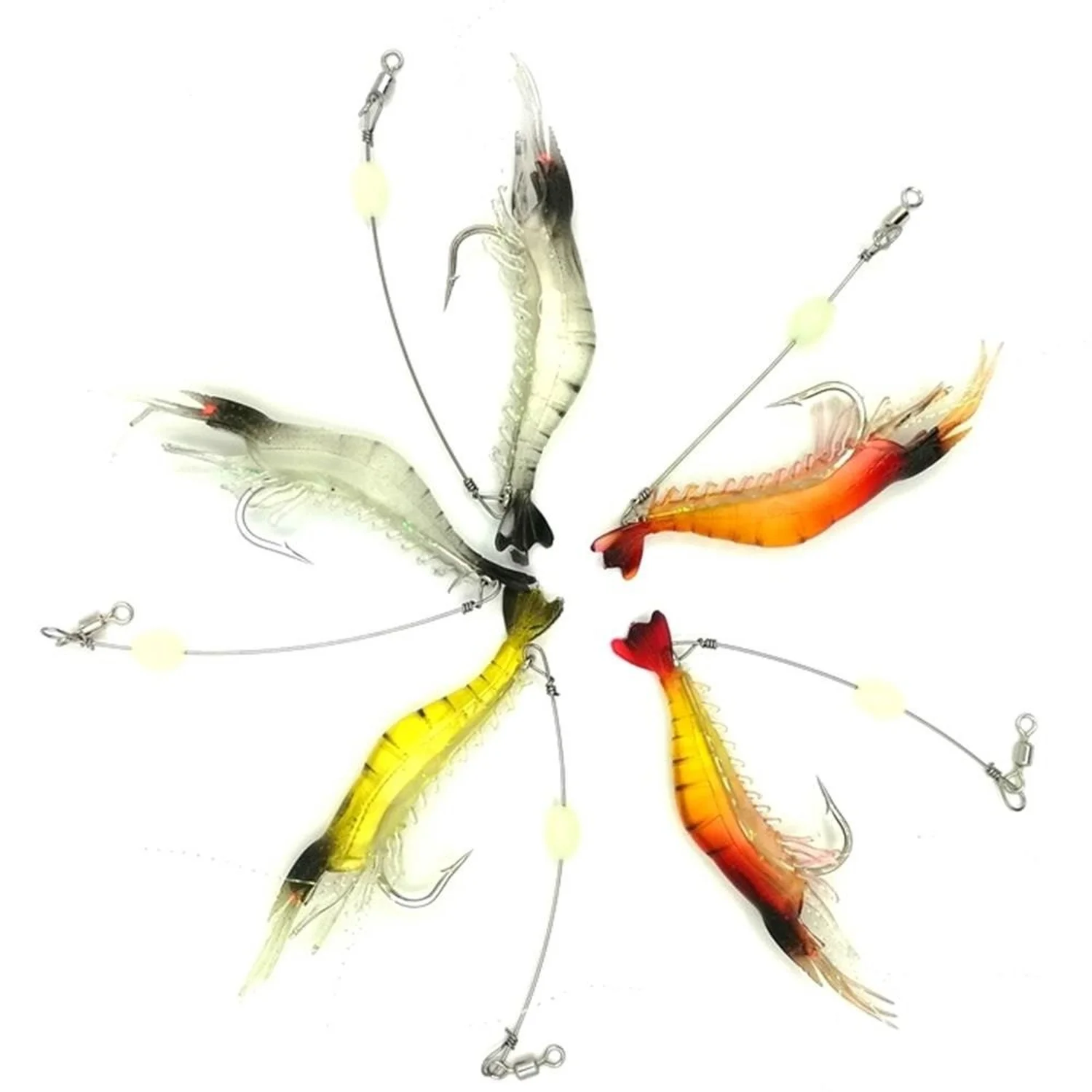 SPORTSHUB 10CM 6G Luminous Soft Lures Fake Shrimp Lures Soft Baits Soft Fishing Lures Fishing Baits Artificial Baits NR0022