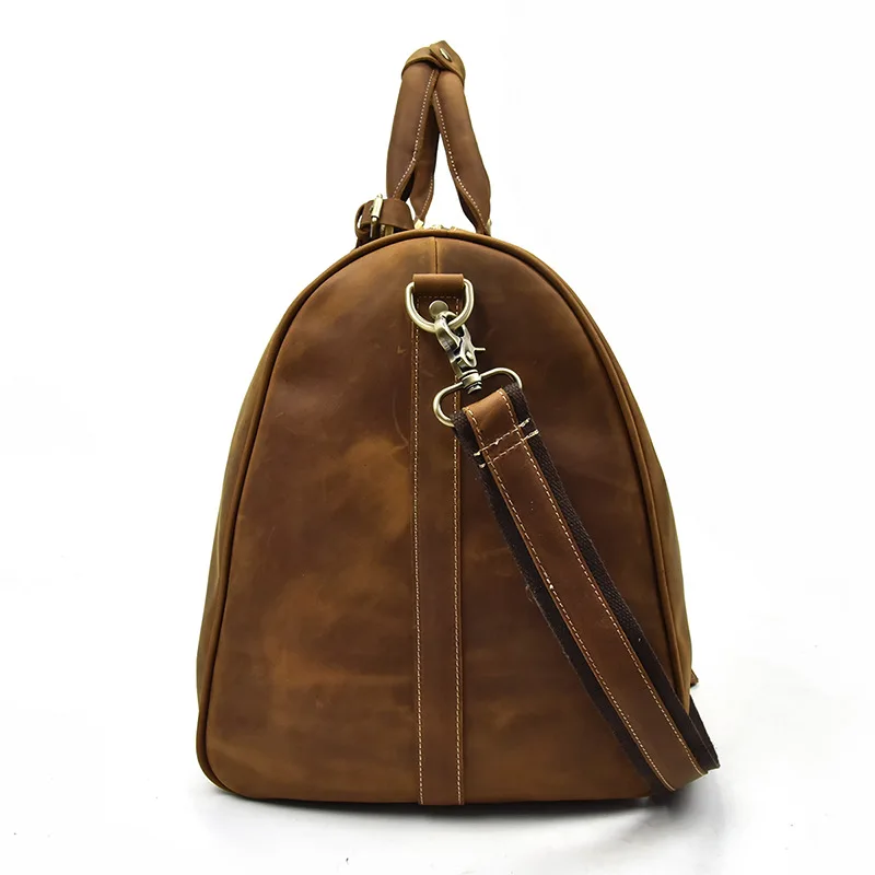 Мужская сумка из натуральной кожи для путешествий 2" Дорожная сумка большая винтажная crazy horse кожаная сумка на молнии для переноски на выходных спортивная сумка