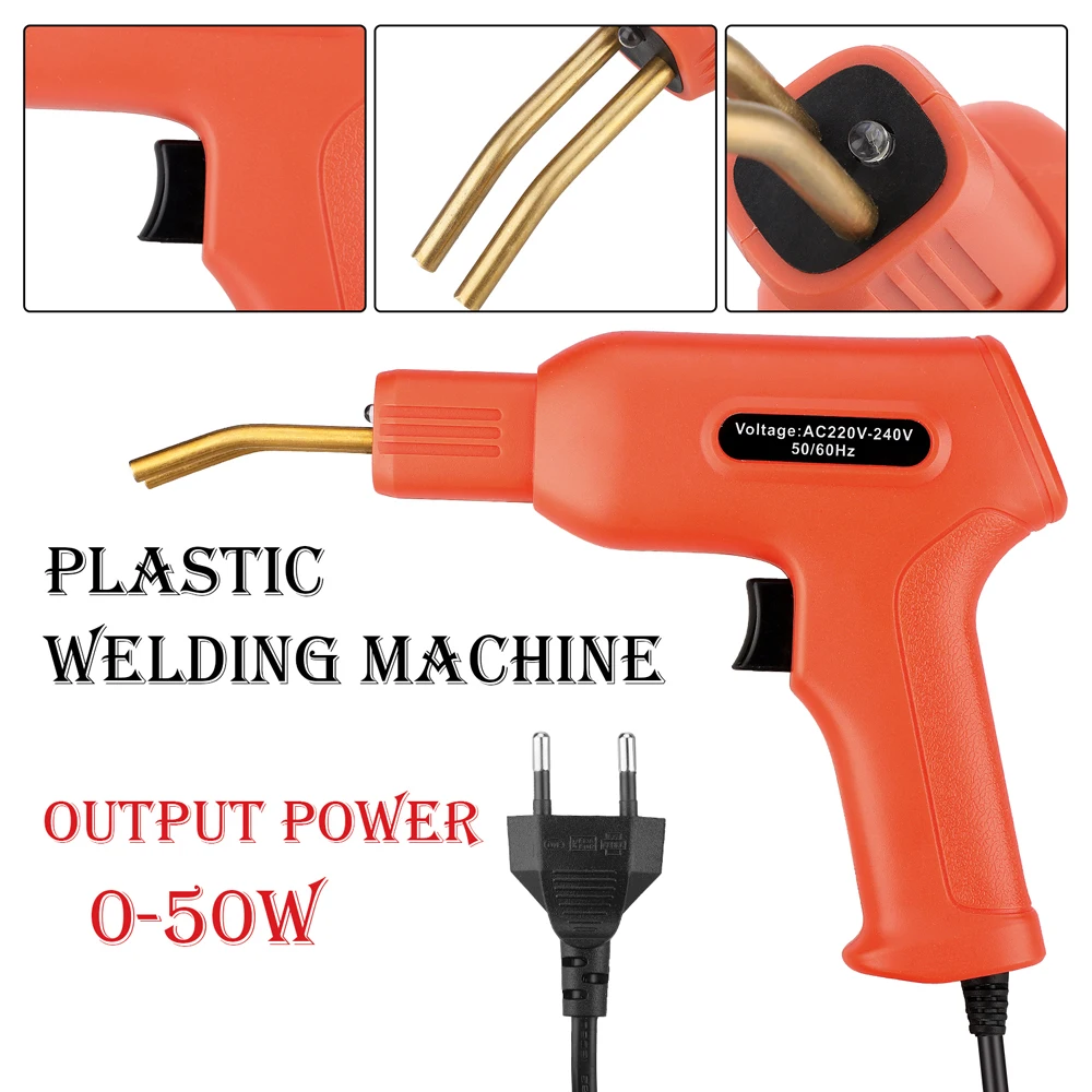 

50W Handy Plastics Welders Set Hot Staplers Machine Car Bumper Repairing Welding Garage Tool with 200pcs Staples Welding Tool