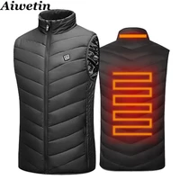 aiwetin men women outdoor usb infrared heating vest winter electric fever vest thermal clothing waistcoat for sports hiking