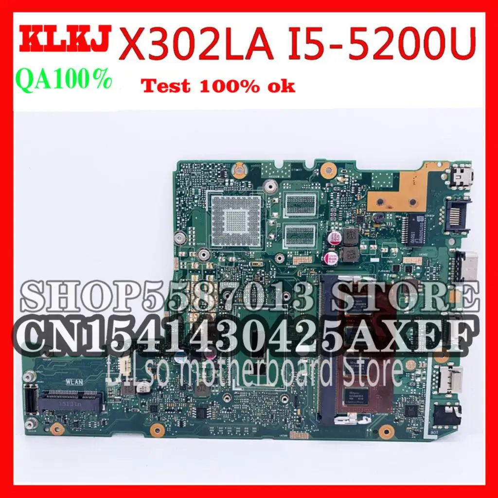 

Материнская плата KLKJ X302L для ноутбука ASUS X302LA X302LA/LJ X302LJ, оригинальная материнская плата для ноутбука с диагональю 100% дюйма, 4GB-RAM
