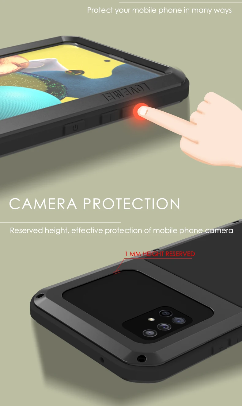 luxury armor metal heavy duty protection case for samsung galaxy a51 5g love mei strong shockproof cover case for samsung a51 5g free global shipping