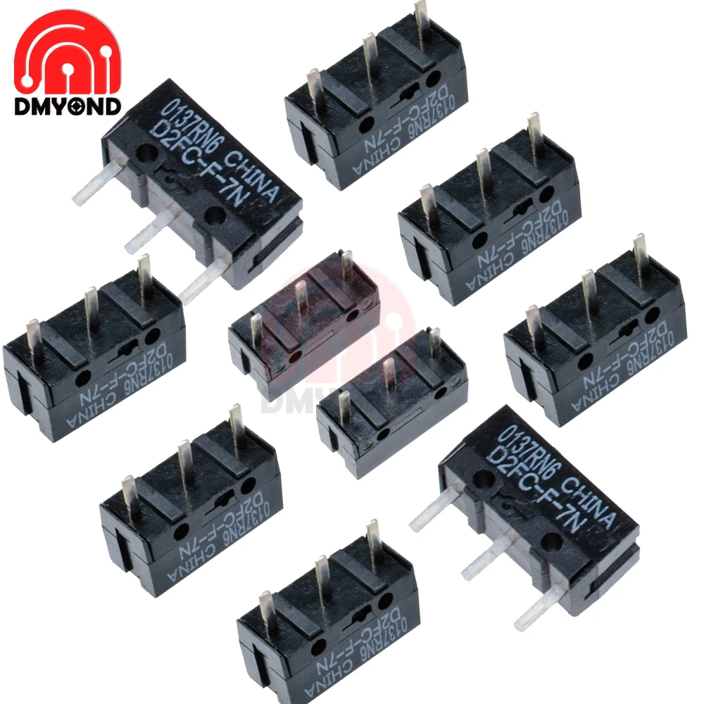 

10pcs 1 set Micro Switch Omron D2FC-F-7N Life up to 500 million times domestic 0.74N Mouse Button Fretting D2F-J Microswitch