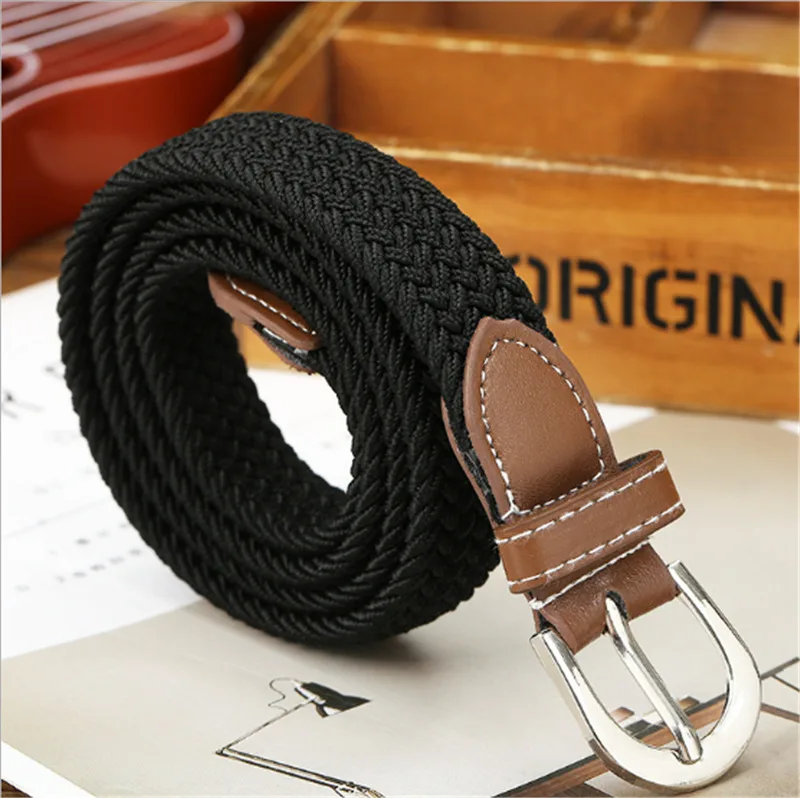 

Fashion Cotton Canvas Metal Buckle Belts Waist Waistband Unisex Men and Women Unisex Elastic Bands DIY Apparel Decor Accessories