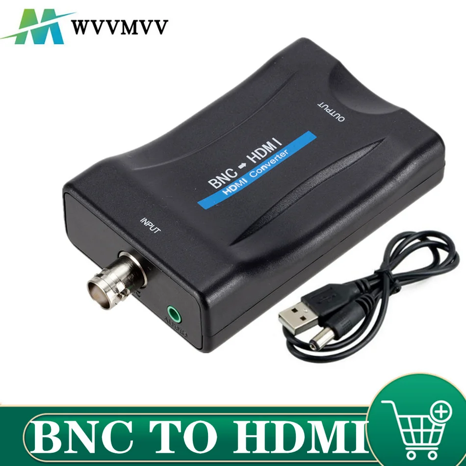 WVVMVV BNC-HDMI-совместимый преобразователь 1080P/720P монитор видеонаблюдения сигнала ТВ с