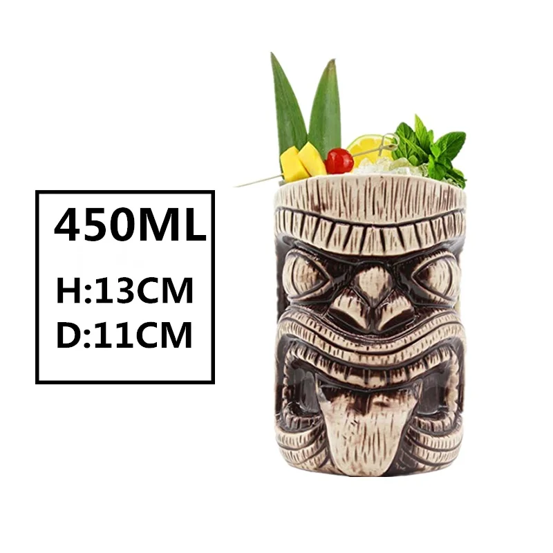 Новые Hawaii Tiki кружки, кружки для коктейлей, пивные кружки для напитков, кружка для вина, керамическая Пасхальная кружка Tiki, кружка 450 мл