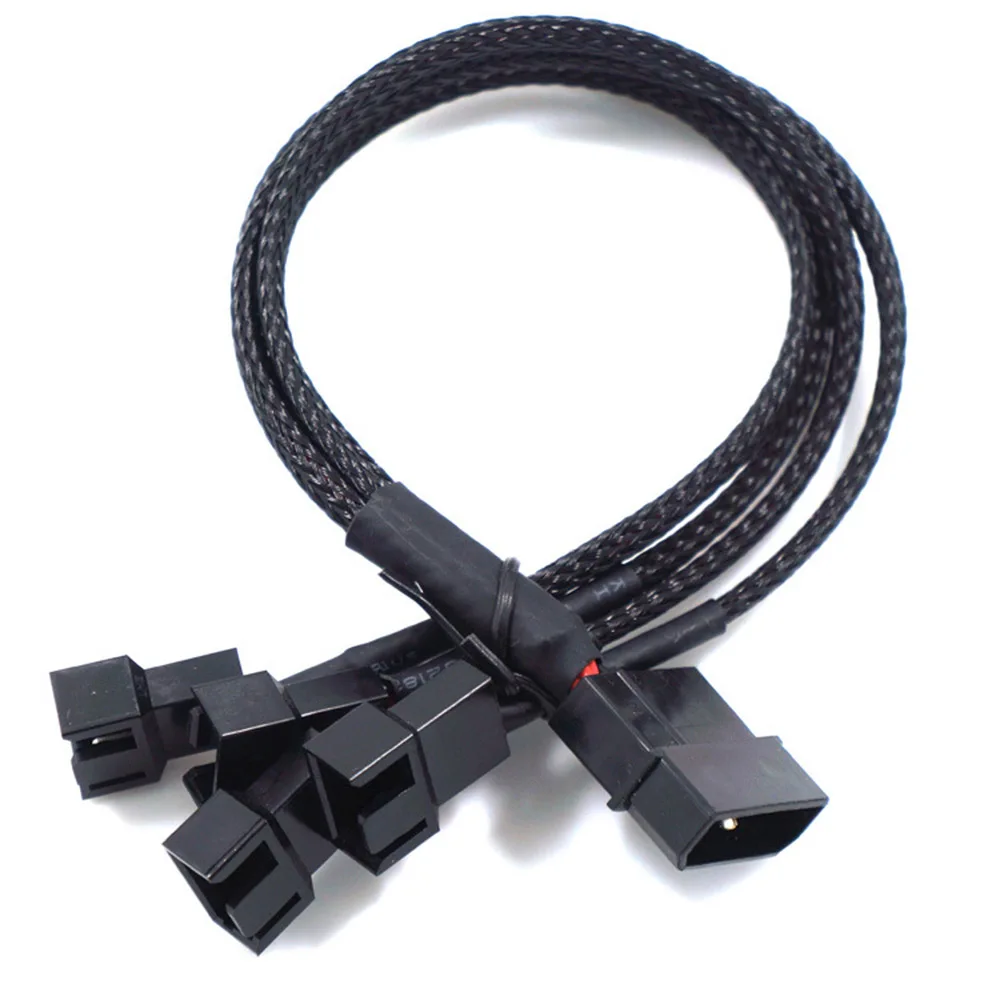 1pcs Fan Adapter Splitter Cable 27cm 4pin Molex To 4 Way 3Pin/4Pin for Computer Case Fan / CPU Fan / Mining Cooling Fans Cables
