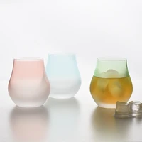 2021 new design pear shaper glass water coffee milk juice soda water cup ins hot frost surface