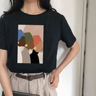 Летняя женская футболка в стиле панк, большие размеры, повседневные винтажные футболки в стиле Харадзюку с коротким рукавом, модная женская футболка с рисунком из мультфильма