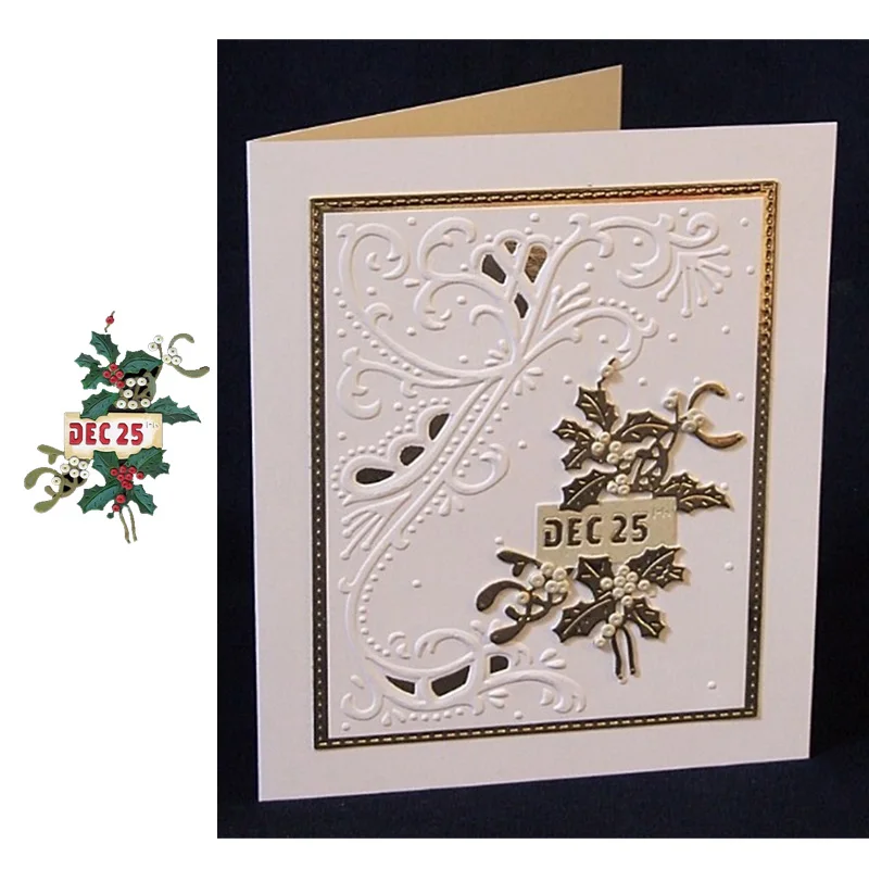 Рождественские Dec 25 трафареты для скрапбукинга в форме цветов тиснение сделай