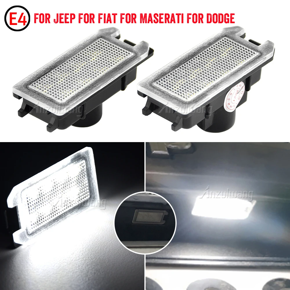 2pcs White Canbus Led License Plate Lights Lamp For Jeep Grand Cherokee 14-20 Compass Patriot 14-17 For Dodge Viper 13-17