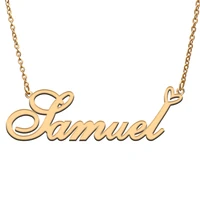 samuel name tag necklace personalized pendant jewelry gifts for mom daughter girl friend birthday christmas party present