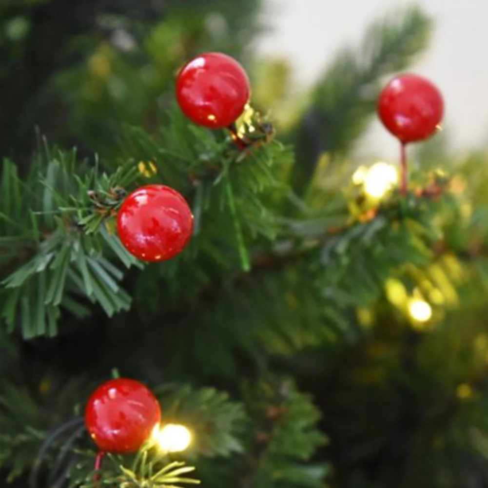 100Pcs/Set Foam Christmas Tree Artificial Fruit Small Holly Berry Toy Party Decor | Дом и сад