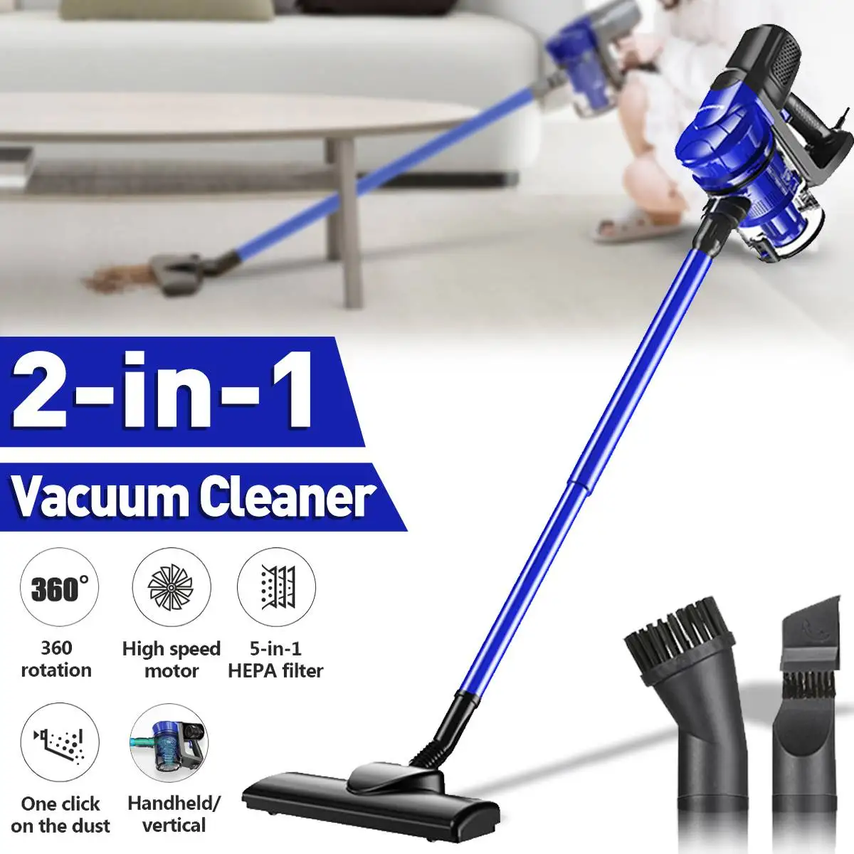 

Vertical Handheld Vacuum Cleaner 13800Pa Stronge Suction For Home Cleaning Dust Collector Household Sweeper Mopping Machine