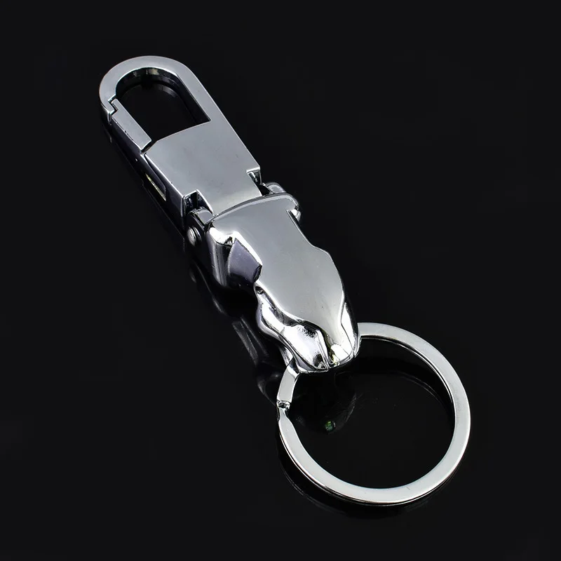 Автомобиль Стайлинг роскошный Леопардовый голова из натуральной кожи брелок для