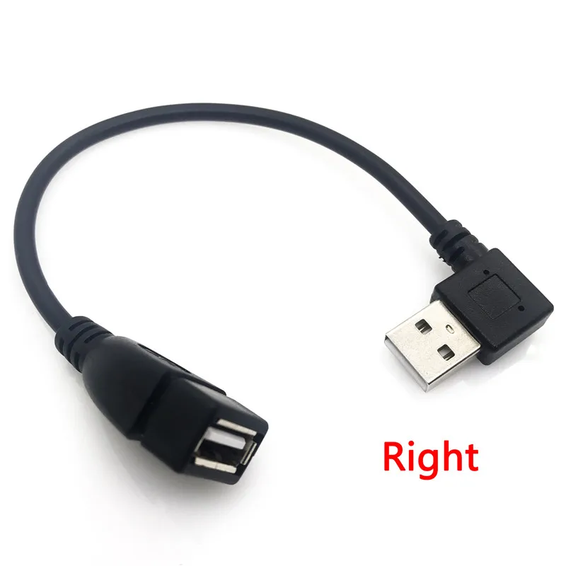 1 шт. USB 2 0 A мужской и женский правый/левый 90 градусов Угловой usb кабель-удлинитель