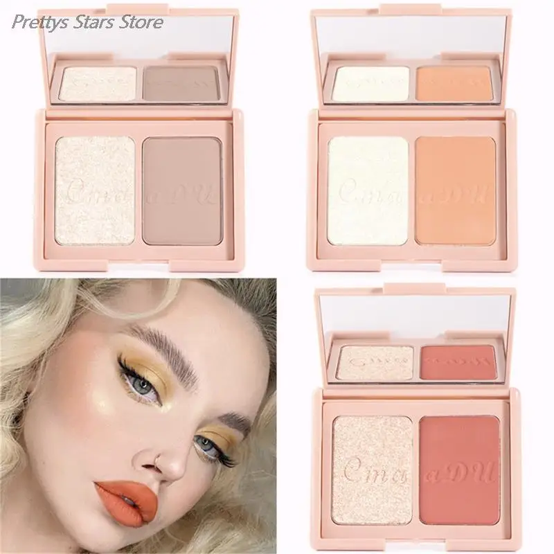 Facial Makeup Highlighter Palette Glow Shimmer Brightener Repair Powder Cake