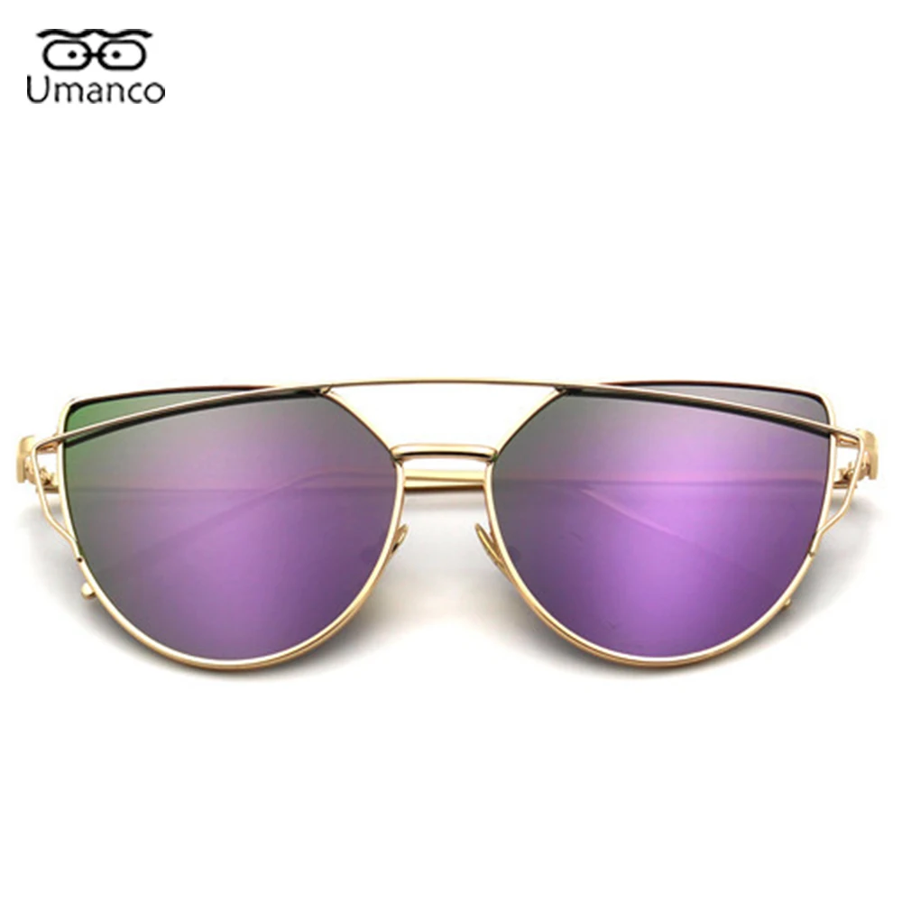 Umanco женские большие солнцезащитные очки модные двойные металлические линзы