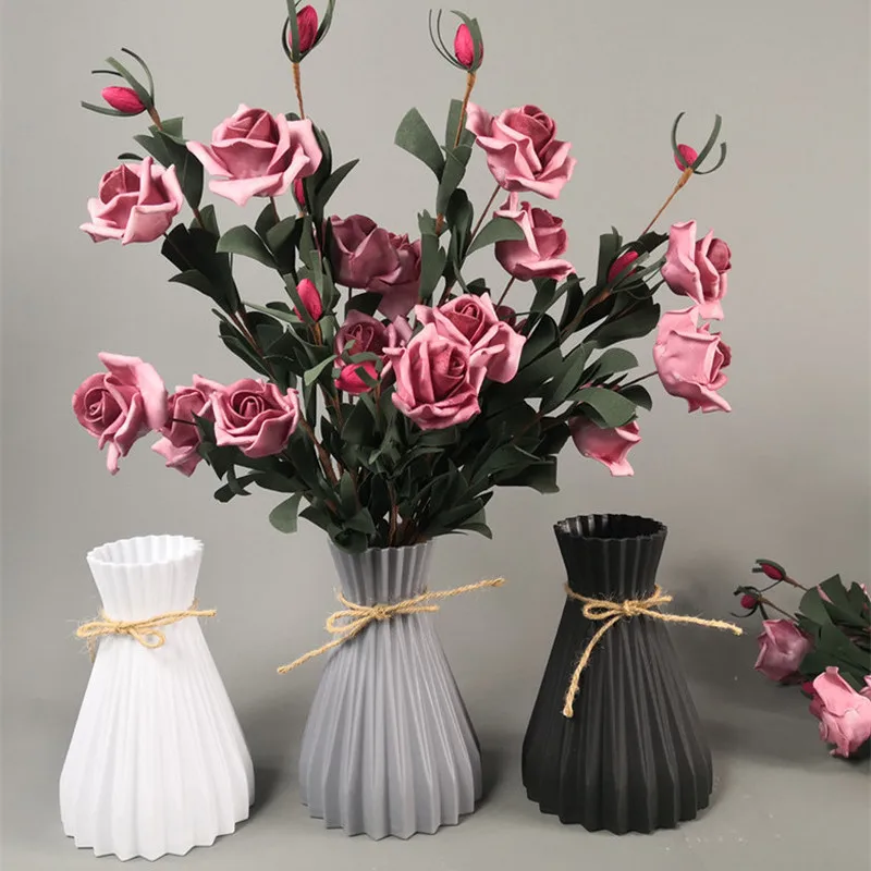 1 шт. пластиковая ваза в скандинавском стиле имитация керамической цветочной