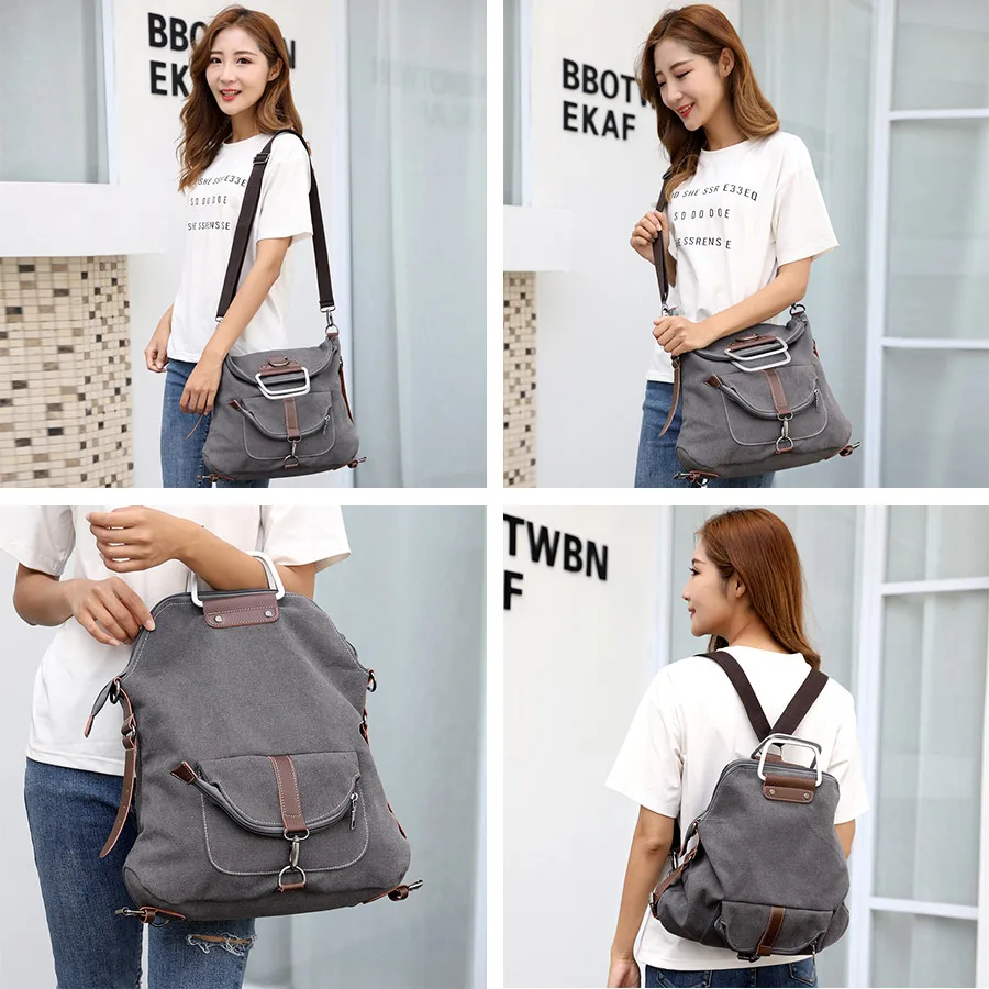 

Vintage Women's Backpack Canvas Travel Shoulder Bag Lady Rucksack College Weekend Casual School Bags Knapsack