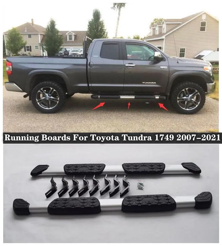 

For Toyota Tundra 1749 2007-2021 High Quality Aluminum alloy Running Boards Side Step Bar Pedals