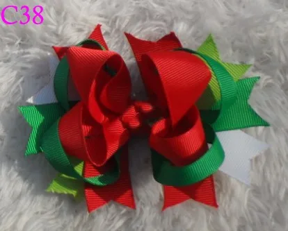 Бесплатная доставка набор из 12 штук рождественские банты для волос карамельный