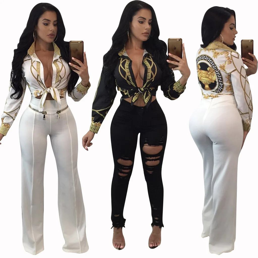 

2021 Autumn New Product Fashion Temperament Casual Lapel Long-sleeved Printed Shirt Multi-color Suitable for Fitness Sportswear