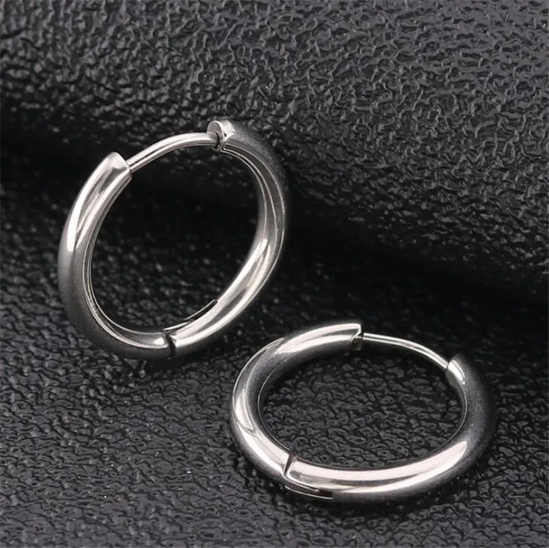 

316 L Stainless Steel 2.5MM Circle Hoop Earrings Vacuum Plating Good Quality No Easy Fade Allergy Free Many Size Steel Color