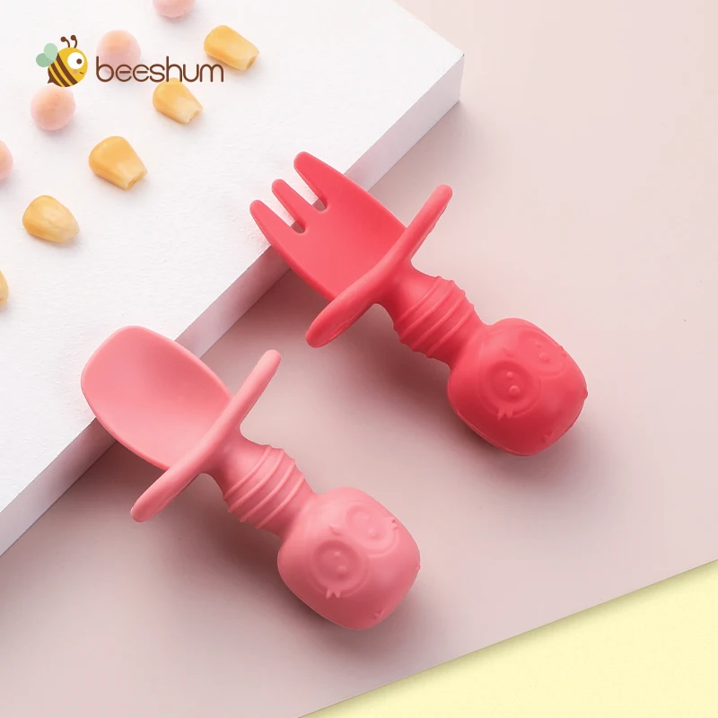 Beeshum для детских бутылочек набор ложка и вилка Посуда короткие узнать есть