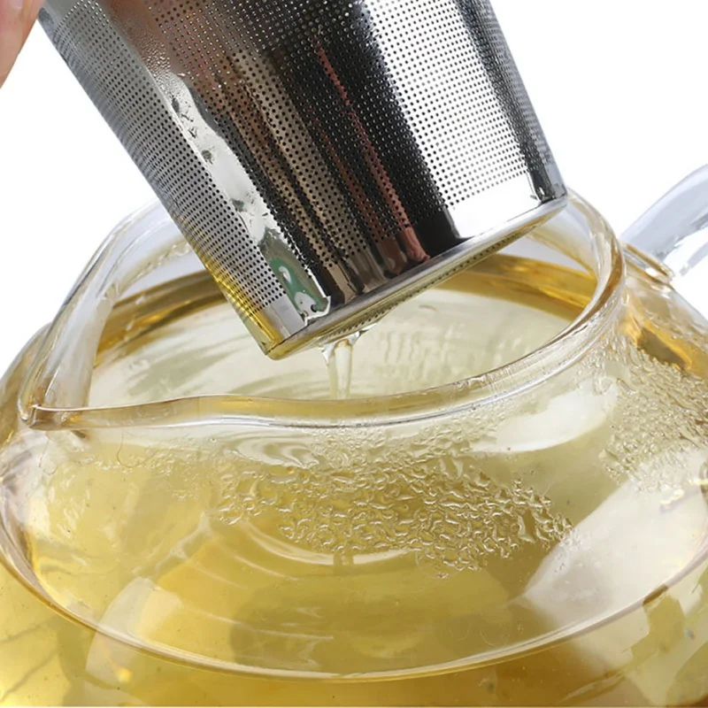 Силиконовое ситечко для чая из нержавеющей стали с двойной ручкой тонкий жидкий
