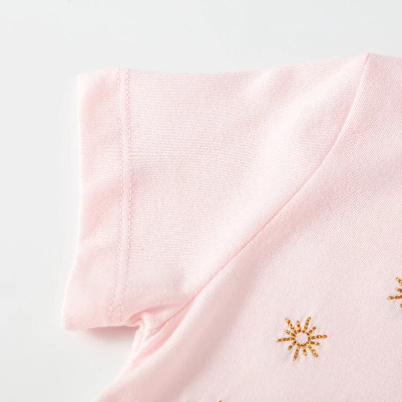 

Baby Girl Pink Dress Cotton Animal Dird Summer Cute Kids 2-7 Years Short Sleeve Casual Princess Lovely Fashion Dress