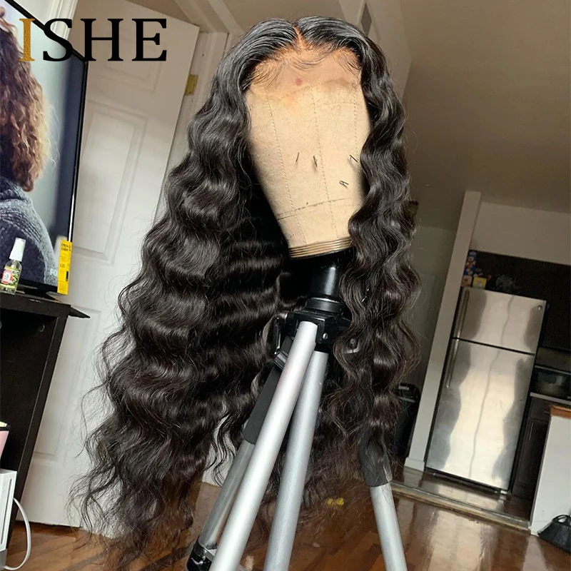 Прозрачные парики на сетке парик с глубокой волной 13x4 из человеческих волос