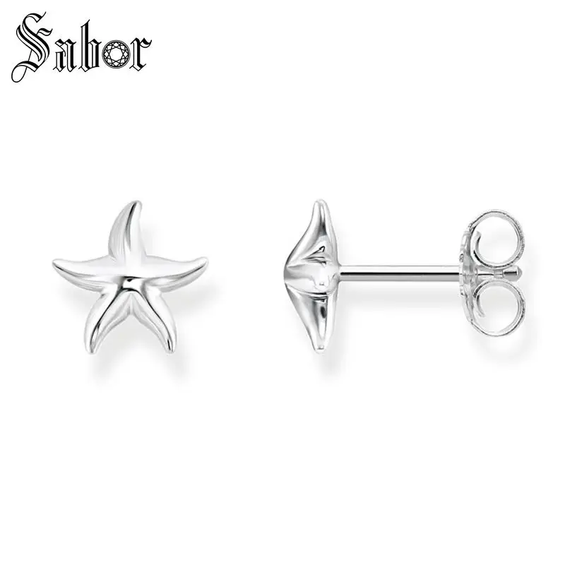 Женские вечерние серьги-гвоздики с изображением морской звезды