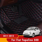 Ковры для Fiat Topolino, 500, 2012, 2011, кожаные анти-грязные подкладки для ног, Индивидуальный полный объемный автомобильный коврик, аксессуары для интерьера