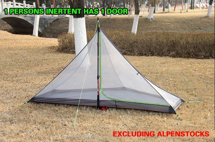 1 Persons Inner Tent AstaGear первый снег открытый тент Сверхлегкий портативный кемпинговый тент 20D Силиконовый водонепроницаемый портативный 1-2 человек туристический тент - Цвет: 1 Persons Inner Tent