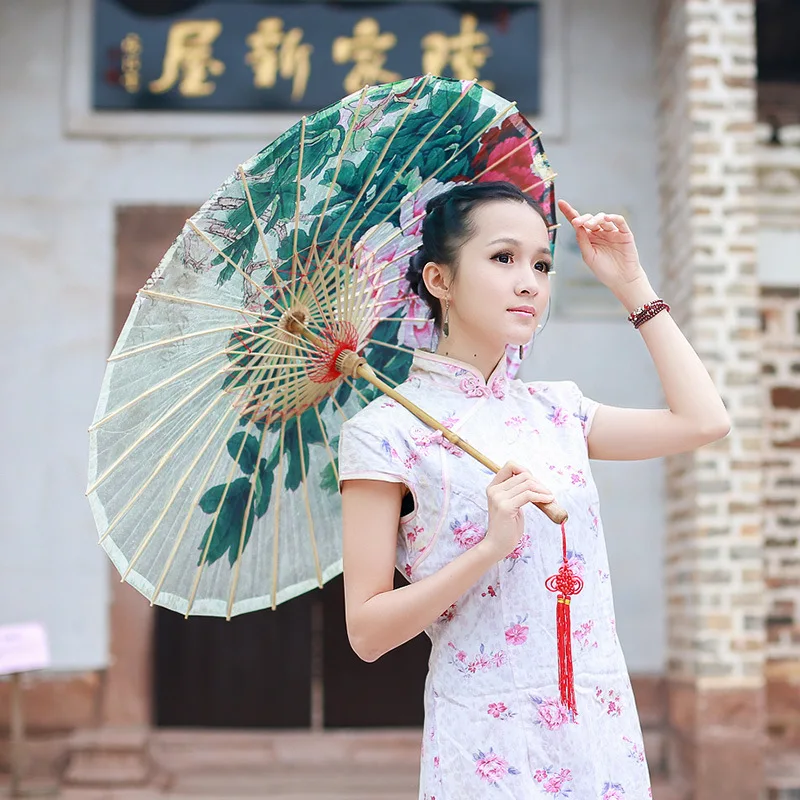 Ветрозащитный масляный бумажный Зонт от дождя женские высококачественные