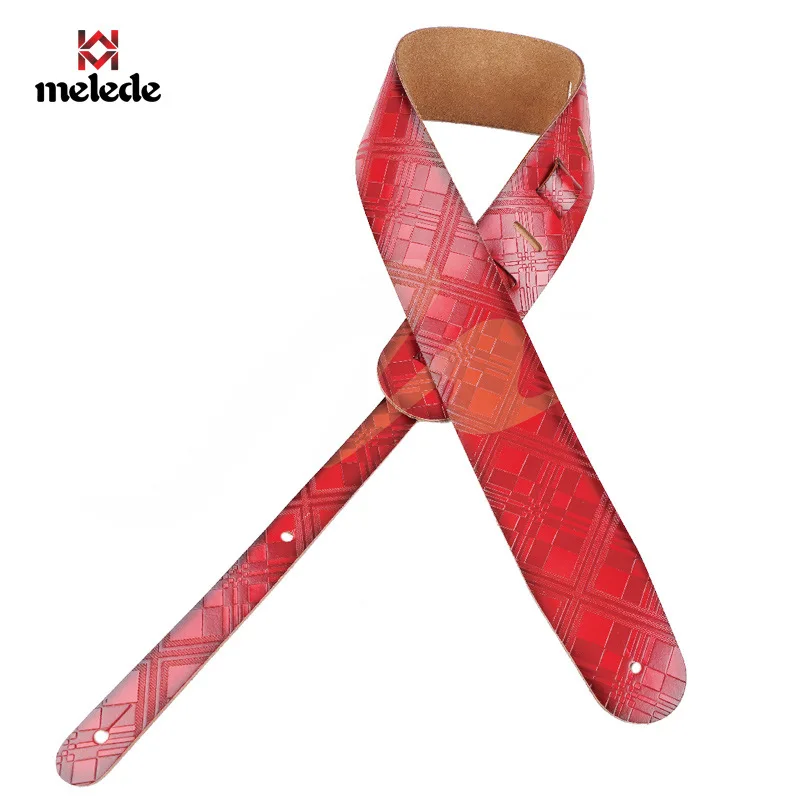 Colored Square Plaid Leather Guitar Belt Thickened Widened Shoulder Strap Electric Player Performance Special | Спорт и развлечения