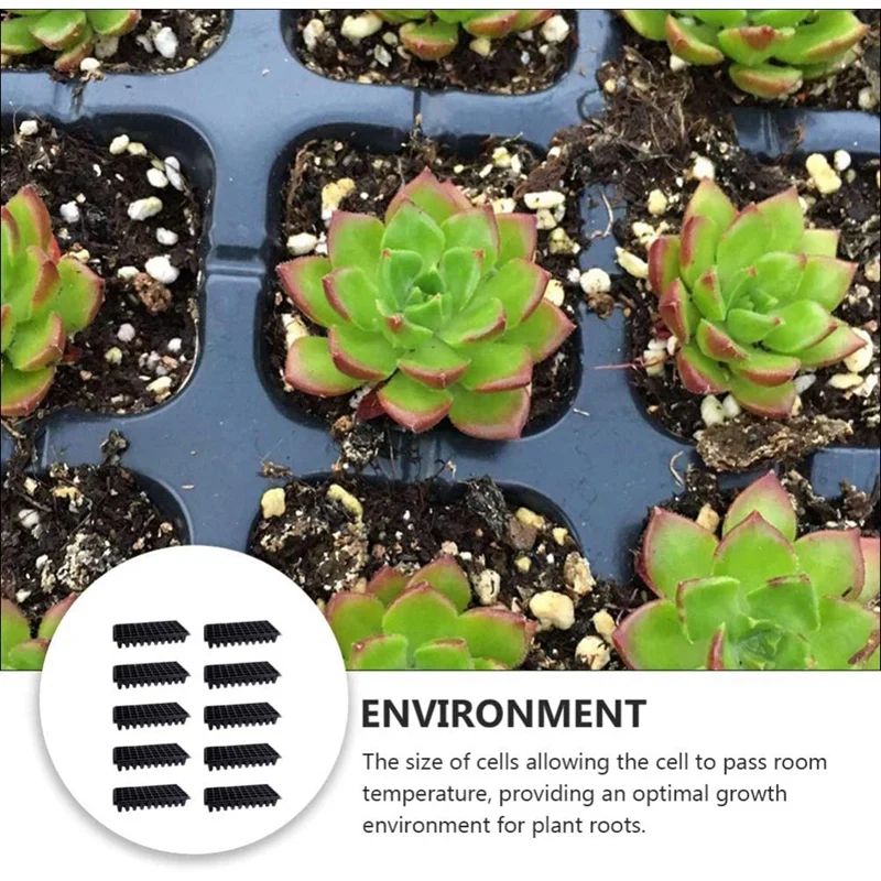 

Seed Starter Tray,10 Pack Planting Trays with Drain Holes 50-Cell Seedling Starter Tray for Planting Seedlings(Black)