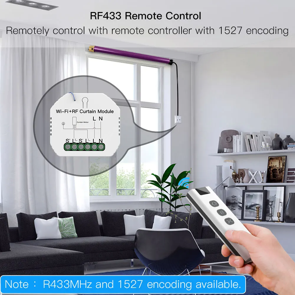 Модуль переключателя затвора для штор Tuya Smart Life Wi-Fi RF с дистанционным управлением