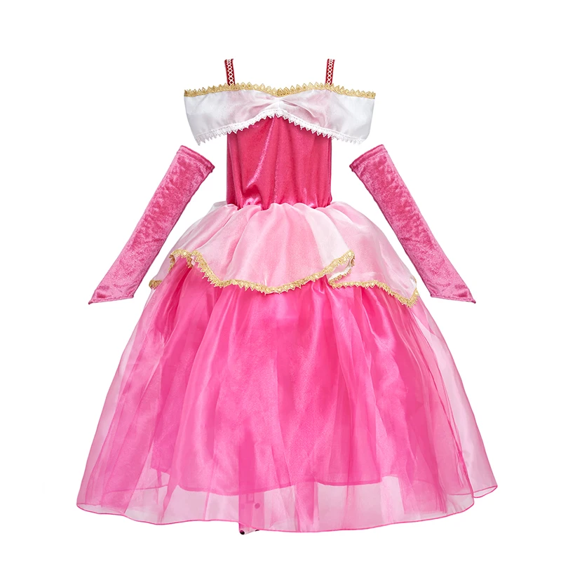 Платье принцессы Авроры для девочек Великолепный костюм Спящей красавицы