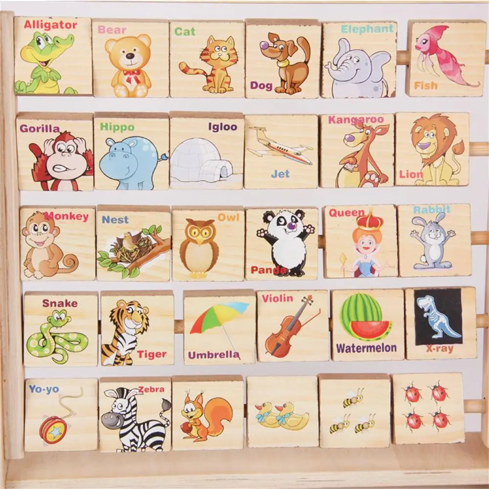 MeterMall Детские Ранние развивающие игрушки Английский алфавит животные деревянный