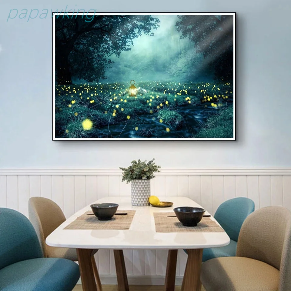 

Diy Diamond Painting Deep Forest Firefly Swarm Full Diamond Cross Stitch Art Rhinestone Embroidery Handcraft Hobby Home Decor