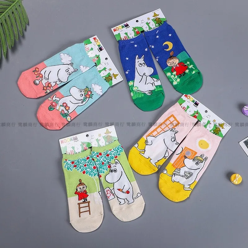 Женские мягкие носки Little My Мультяшные дамские с принтом Mu Ming niiskuneлога цветные