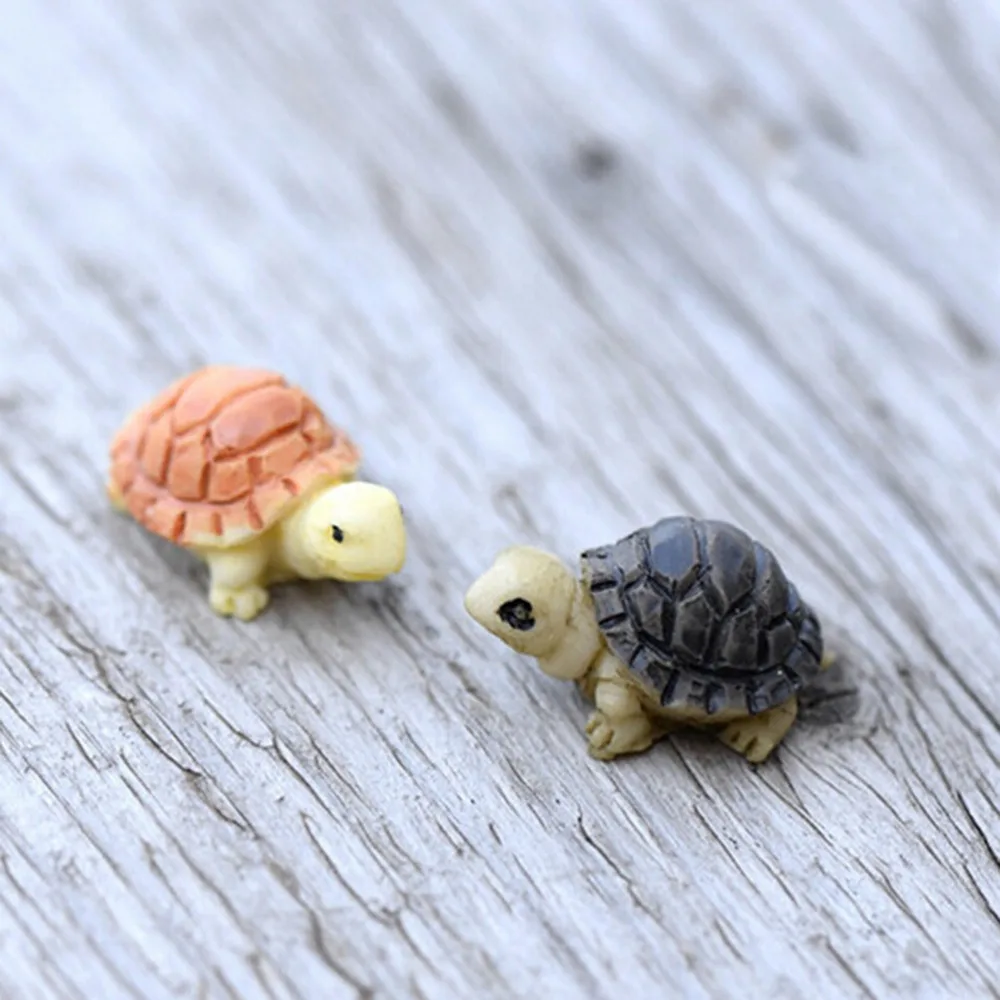 

2PCS/set Mini Turtle Tortoise Miniature Fairy Garden Decoration DIY Doll House Terrarium Micro Landscape Decoration DIY Gift