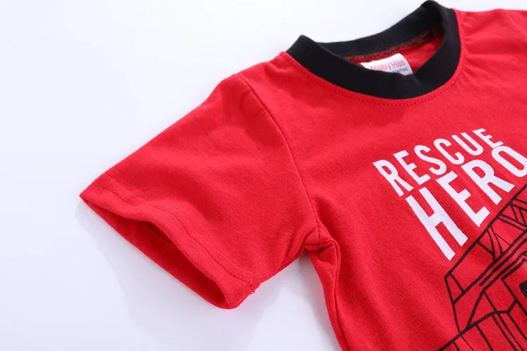 

Summer Children Boys Clothes Pyjamas Kids Pijama Infantil Pijama Set Boys Pjs Pajamas Suit 2-7y Firetruck Firefighter Cartoon