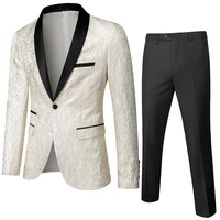 foreign trade explosion mens business casual suit mens korean version of the wedding groom dress two piece set p200