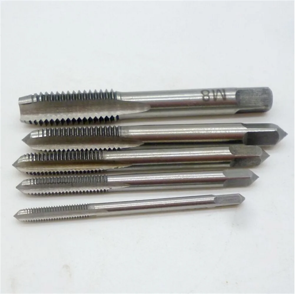 New 5Pcs/Set M3 M4 M5 M6 M8 HSS Machine Straight Fluted Screw Thread Metric Plug Hand Tap Drill Set Tools | Инструменты