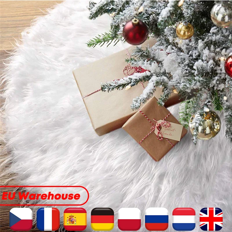 

Декор для рождественской елки, снежинка, белая юбка для рождественской елки, меховая юбка для рождественских украшений, украшение на новый ...