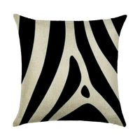 black and white fauxlinen cushion cover geometric decorative pillowcase 45x45cm for couch sofa pillows home living room decor