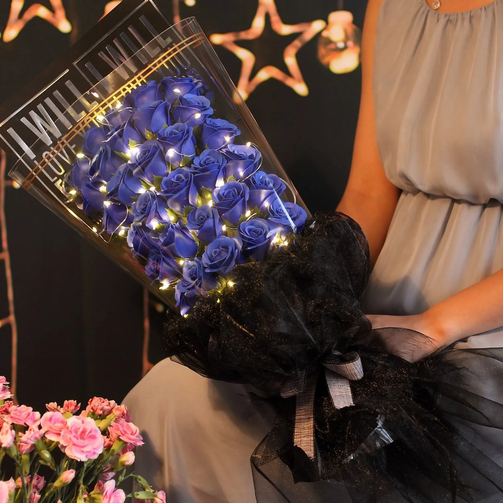 

artificial flowers Soap Flower Gift Box Rose Bouquet Valentine's Day Gift For Girlfriend Soap Flower Home Accessories